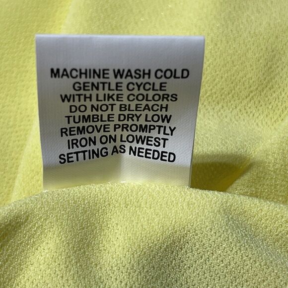 NY Collection Small Top Flutter Sleeve Stretch Scoop Neck Lemon Yellow Ruffled - Picture 7 of 7